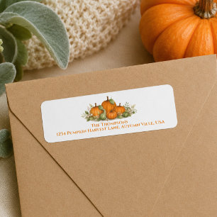 Fall Pumpkins and Gourds Watercolor Return Address