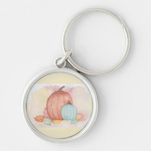 Fall Pumpkins and Leaves Key Ring