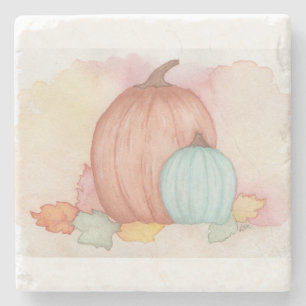 Fall Pumpkins and Leaves Stone Coaster