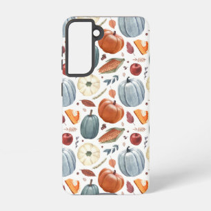 Fall Pumpkins & Autumn Leaves Pattern Samsung Galaxy Case