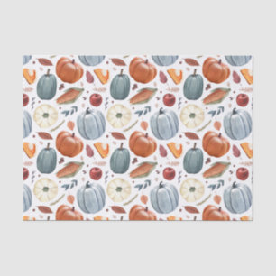 Fall Pumpkins & Autumn Leaves Pattern Tissue Paper