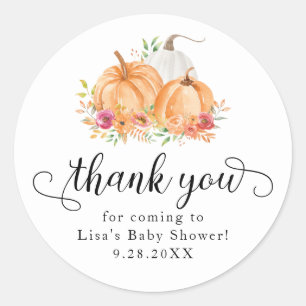 Fall Pumpkins Baby Shower Thank You Stickers