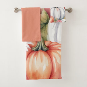 Fall Pumpkins Bath Towel Set