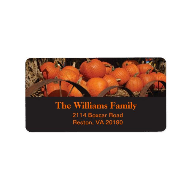 Fall Pumpkins - Black Design Label (Front)