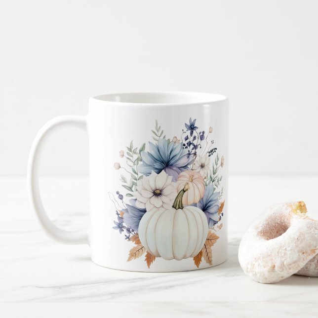 Fall Pumpkins  Coffee Mug (With Donut)