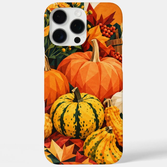 Fall Pumpkins Geometric Autumn Phone Case (Back)