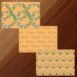 Fall Pumpkins Greenery Fall wreath Autumn Foliage  Wrapping Paper Sheet