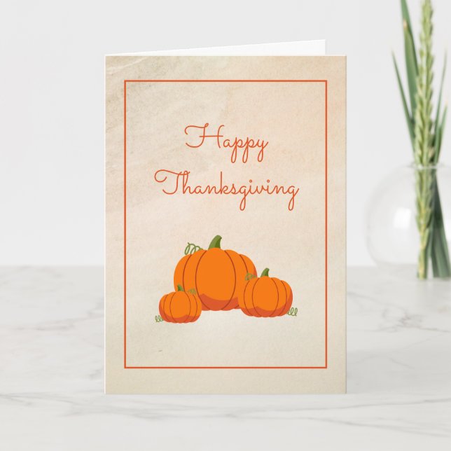 Fall Pumpkins Happy Thanksgiving Card (Front)