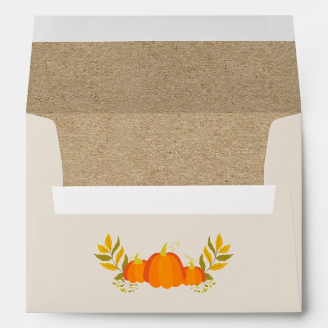 Fall Pumpkins Kraft Return Address Envelopes (Back (Bottom))