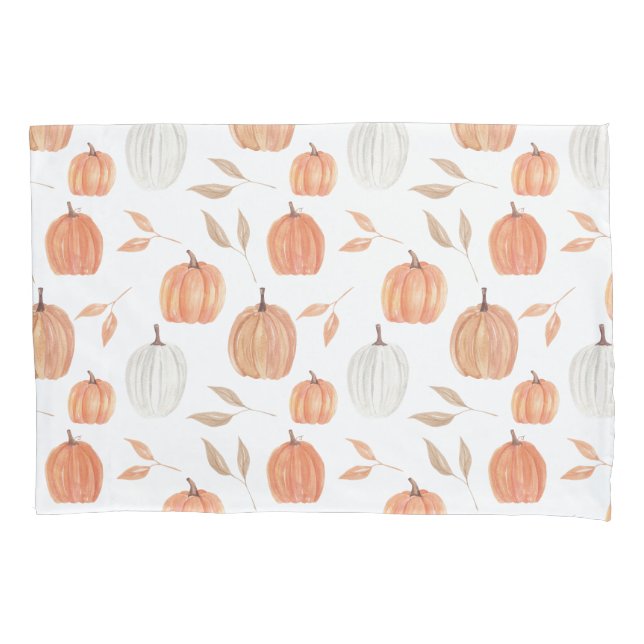 Fall Pumpkins & Leaves Pillowcase (Front)
