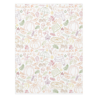Fall Pumpkins, Leaves & Warm Vibes Tablecloth