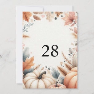 Fall Pumpkins leaves watercolor calligraphy text  Invitation