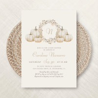 Fall Pumpkins Monogram Autumn Baby Shower
