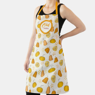Fall Pumpkins Pattern, Personalised Apron