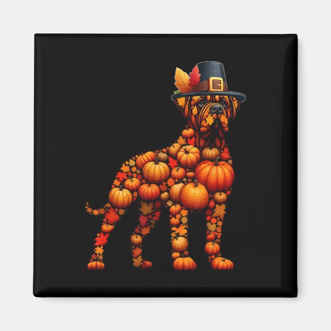 Fall Pumpkins Pug Shape Cane Corso Cute Shape Than Magnet (Front)