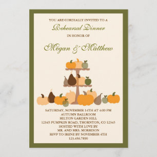Fall Pumpkins Rehearsal Dinner Invitation