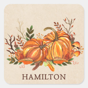 Fall Pumpkins Square Sticker