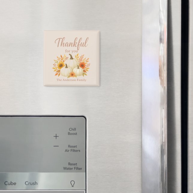 Fall Pumpkins & Sunflowers | Elegant Thanksgiving Magnet (In Situ (Fridge))