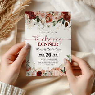 Fall Pumpkins Thanksgiving Dinner  Invitation