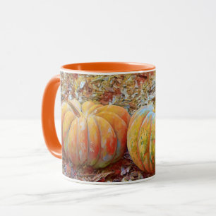 Fall Pumpkins Thanksgiving Season Art Mug