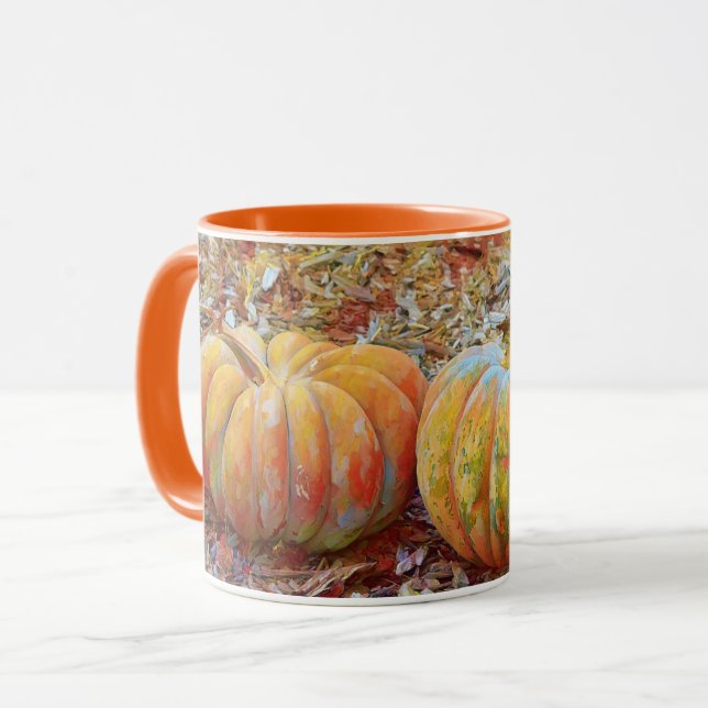 Fall Pumpkins Thanksgiving Season Art Mug (Front Left)