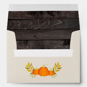 Fall Pumpkins Wood Return Address Envelopes