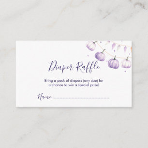 Fall Purple Pumpkin Diaper Raffle Enclosure Card