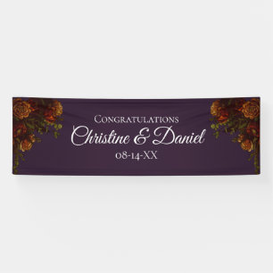 Fall Purple Rustic Orange Wedding Elegant Gothic Banner