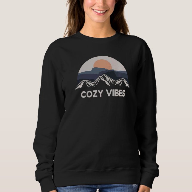 Fall  Quote Cozy Vibes Teal Bold Sweatshirt (Front)