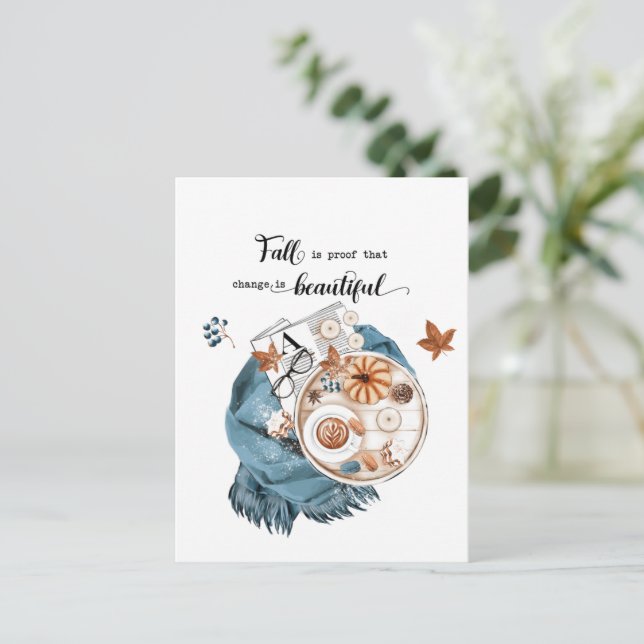 Fall Quote Holiday Postcard (Standing Front)