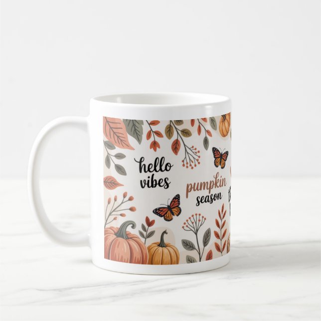 Fall Quotes Cosy Pumpkin Season Fall vibes Coffee Mug (Left)