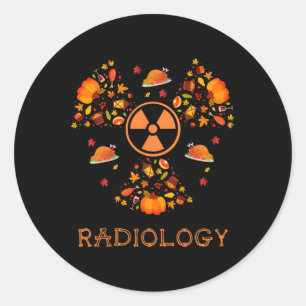 fall radiology tee thanksgiving radiologist xray t classic round sticker