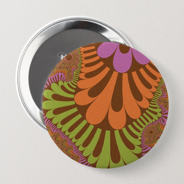 Fall Rainbow Loop 10 Cm Round Badge (Front & Back)