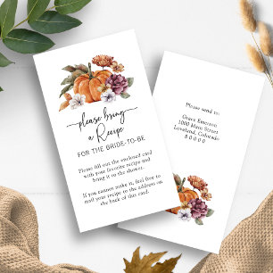 Fall Recipe Bridal Shower Card