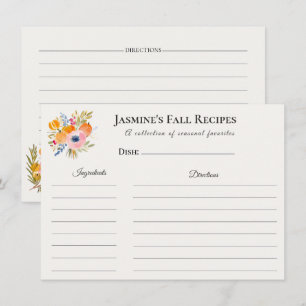 Fall Recipe Card – Autumn Kitchen Stationery