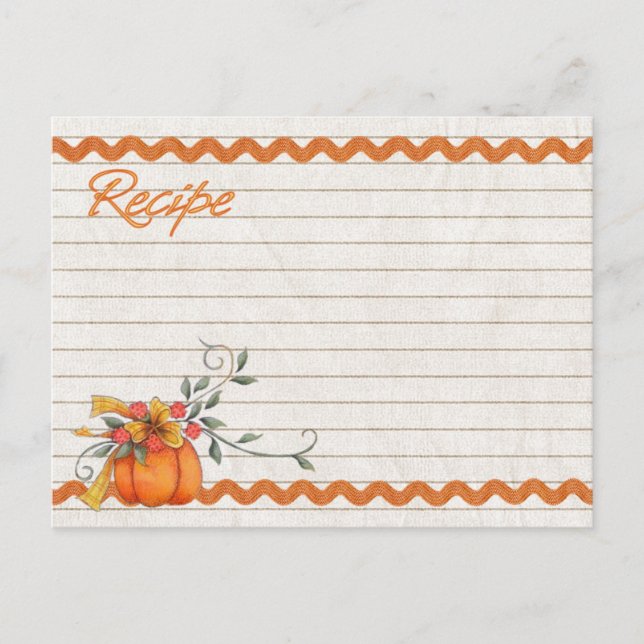 Fall recipe card postcard (Front)