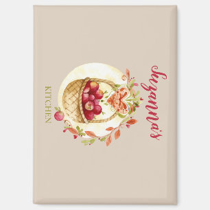 Fall Red Apple Basket  Magnet
