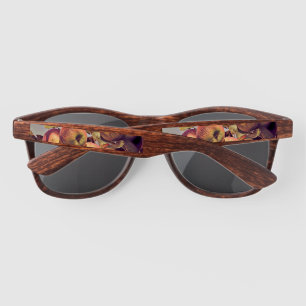 Fall red apple fruit and leaves watercolor  sunglasses
