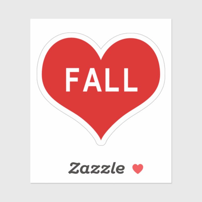 FALL Red Love Heart Vinyl Sticker (Sheet)