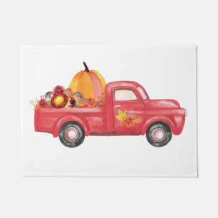 Fall Red Truck Doormat