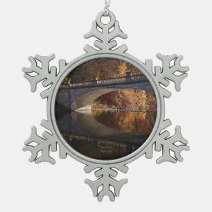 Fall Reflections at the Vanderbilt Estate Snowflake Pewter Christmas Ornament
