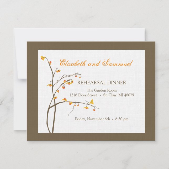 Fall Rehearsal Dinner Invitation (Front)
