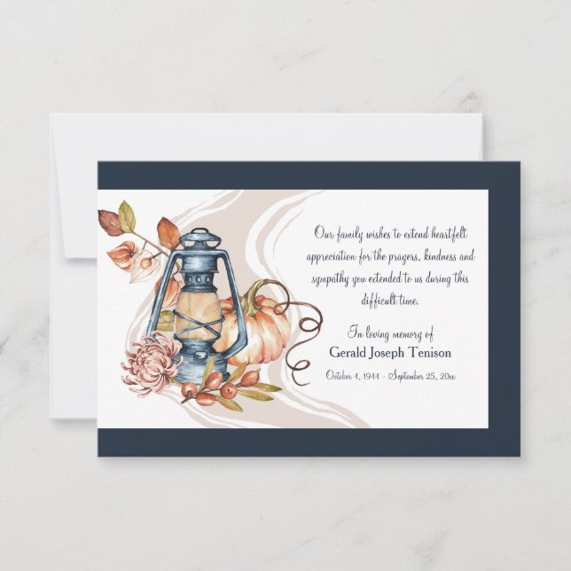 Fall Remembrance Funeral Thank You Card (Front)