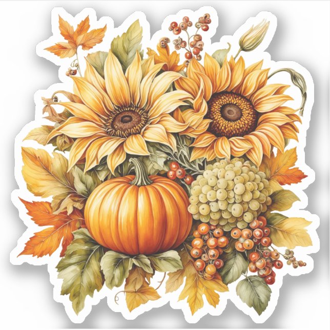 Fall Richness - Sunflower, Grapes, Pumpkins (Front)