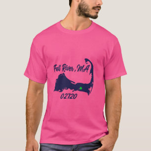 Fall River MA 02720 MASS Massachusetts State Map S T-Shirt