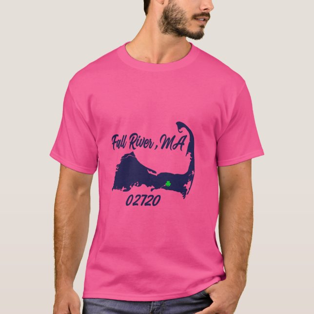 Fall River MA 02720 MASS Massachusetts State Map S T-Shirt (Front)