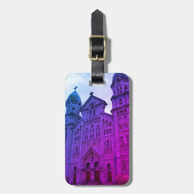 Fall River, Massachusetts Church Architecture Luggage Tag (Front Vertical)