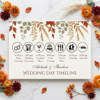 Fall Romance Autumn Bliss | Ivory Burgundy Wedding Enclosure Card