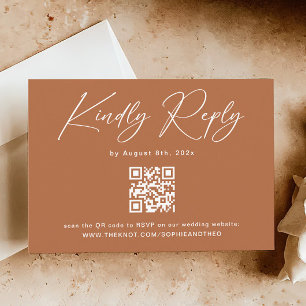 Fall Rust Burnt Orange Wedding RSVP Enclosure Card