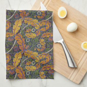 Fall rust William Morris floral Acanthus & Rose Tea Towel